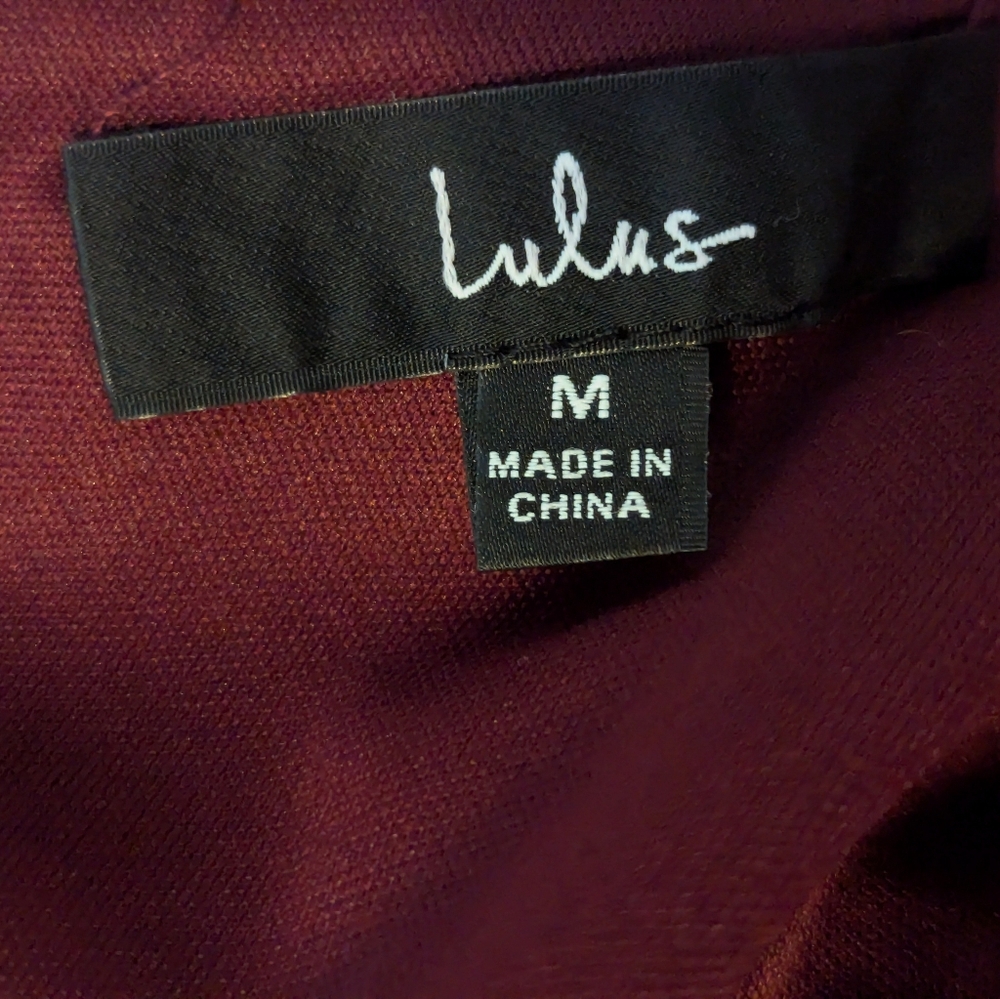 Lulus So Flirty Burgundy One-Shoulder Cutout Asymmetrical Formal Prom Dress, M - Picture 9 of 14